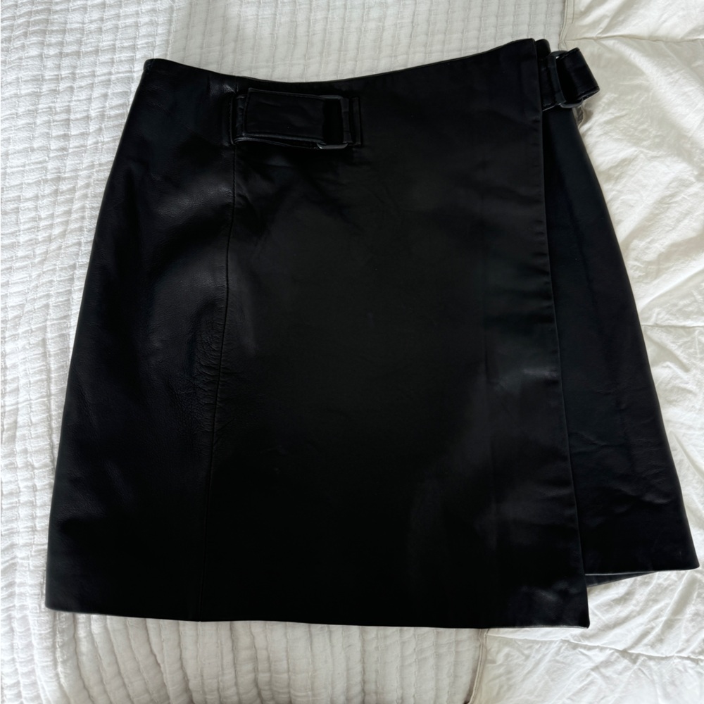 All saints leather skirt